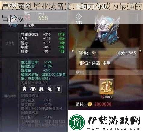 晶核魔劍畢業裝備覽