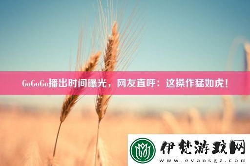GoGoGo播出時(shí)間曝光
