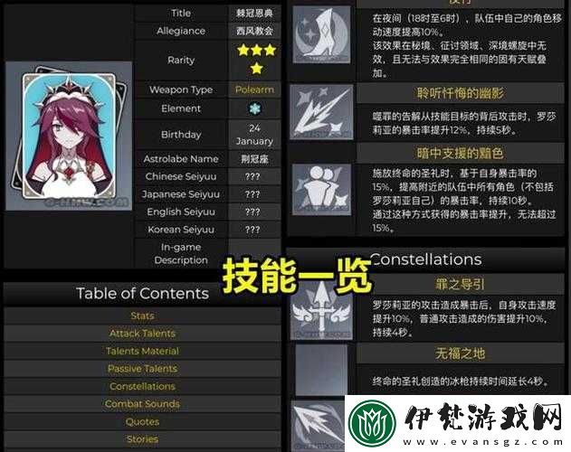 原神2.3版本羅莎莉亞角色深度解析